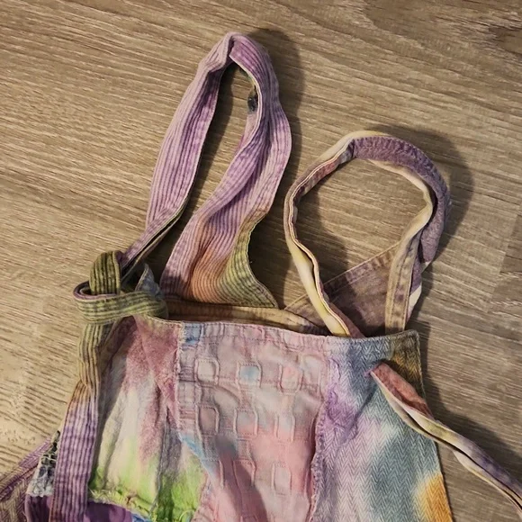 Boho Patchwork Multicolor Denim Jumpsuit/Overalls From Japan - Picture 2 of 13